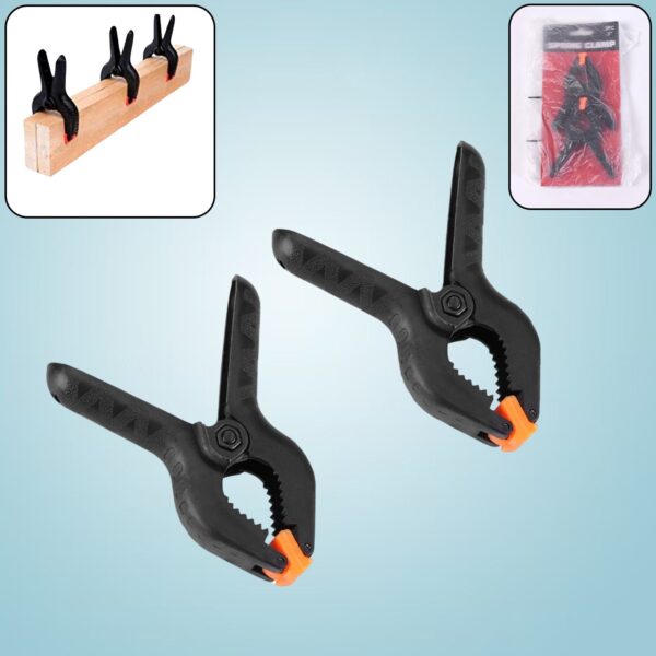3 inch Heavy Duty Clips Clamp Spring Clamps Clip Fixture (2 Pc Set) - Front View by Nari Haat, Indian ethnic wear, wo...