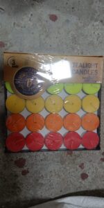 Decorative Color Candle Light  for Gifts Birthday Anniversary Diwali 50 Pc Set - Neckline Detail by Nari Haat, Indian...