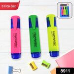 Highlighter Pen, Assorted Colours Water Based Broad Tip Writing Marker (3 Pcs Set) - With Dupatta by Nari Haat, India...