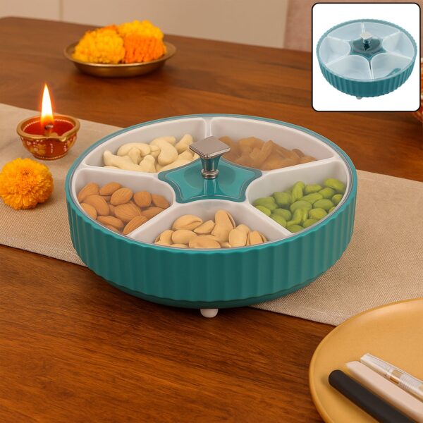 360 Revolving Dry Fruit Snack Organizer Box