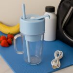 2 In1 Portable Crusher Juicer With Handle & Straw for Smoothie Sipper USB Rechargeable (340 ml) 6 Stainless Steel Bla...