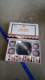 Set Of Ceramic Cup 4pc And Glass Bowl 4pc With Plastic Plate (9 Pcs Set) - Full Detail by Nari Haat, Indian ethnic we...