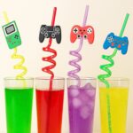 4-piece set of reusable plastic drinking straws