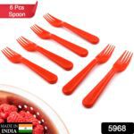 Plastic Fork Spoon,  Baby Fork Spoon Dessert Spoon (6pc set) - With Dupatta by Nari Haat, Indian ethnic wear, women c...