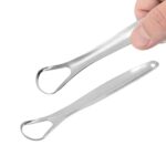 Stainless Steel Tongue Scraper Bad Breath & Oral Hygiene, Metal Case Included (1 Pc) - Fabric Detail by Nari Haat, In...