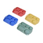 Divided Plates (32 CM, 5 Compartments) Shatterproof Microwave-Safe Tableware - Closeup Embroidery by Nari Haat, India...