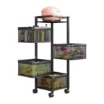 Metal High Quality Kitchen Trolley Kitchen Organizer Items and Kitchen Accessories Items for Kitchen Rack Square Desi...