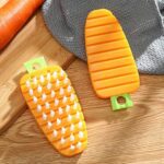 Carrot-Shaped Non-Toxic Vegetable Scrubbing Brush for Fruits & Veggies - Closeup Embroidery by Nari Haat, Indian ethn...