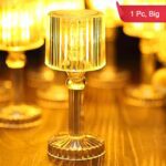 Big Acrylic LED Desk Lamps Table Lamp Portable Crystal, Diwali (1 Pc / Big) - Closeup Embroidery by Nari Haat, Indian...