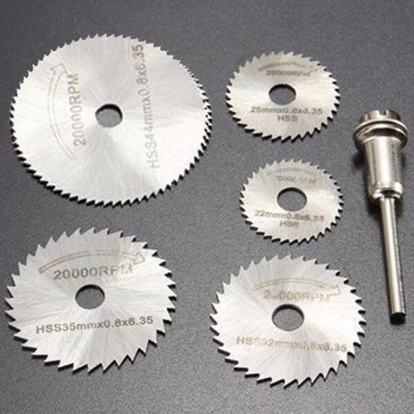 6pcs Metal HSS Circular Saw Blade Set Cutting Discs for Rotary Tool - Front View by Nari Haat, Indian ethnic wear, wo...