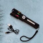 Led Torch High Lumens Fast Charging Flashlight / Torch with Far & Near Zoom (1 Pc) - Closeup Embroidery by Nari Haat,...