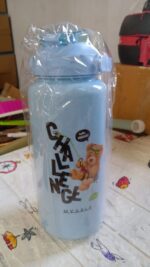 Plastic Water Bottle Set – BPA-Free, Leak-Proof, Cartoon Design Kids & Gym (3 Pc Set) - Neckline Detail by Nari Haa...