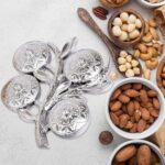 Tree Shape 4 Compartment Mukhwas Dani Serving Tray For Home & Kitchen Use - Back View by Nari Haat, Indian ethnic wea...