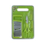 Plastic Chopping Board with Knife Set Scissor and Wine Opener for  Cutting - Neckline Detail by Nari Haat, Indian eth...