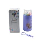 Girl Glass Water Bottle for School with Kid Sparkle Strap Cat 350ml (MOQ :- 75 pc) - Sleeve Design by Nari Haat, Indi...