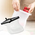 Reusable Silicone Food Storage Bag for Snacks (1 Pc, Leakproof, BPA Free) - Neckline Detail by Nari Haat, Indian ethn...