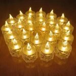Flameless Acrylic LED Tealight Candles for Festival Decor (24 Pc) - Front View by Nari Haat, Indian ethnic wear, wome...