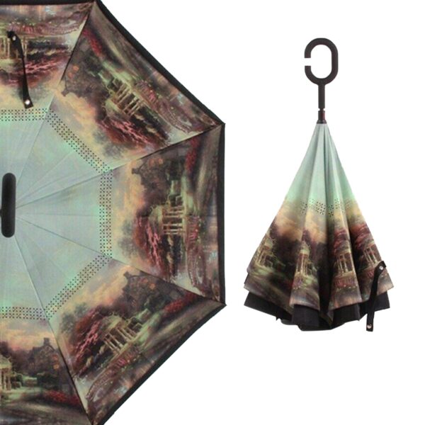 Printed Reverse Travel Umbrella