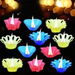 Plastic Candle Cup with Multi Shape Diwali Diya Cup, Diwali (Multicolor) (12 Pcs Set) - Closeup Embroidery by Nari Ha...