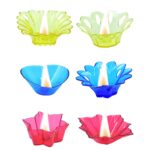 Plastic Candle Cup with Multi Shape Diwali Diya Cup, Diwali (Multicolor) (12 Pcs Set) - Back View by Nari Haat, India...