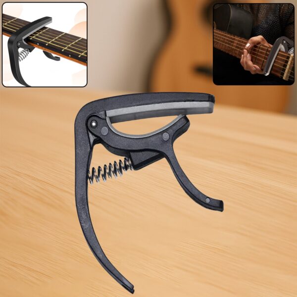 Black Guitar Capo with Pickup Stand