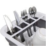 Collapsible Folding Silicone Dish Drying Drainer Rack with Spoon Fork Storage Holder - Full Detail by Nari Haat, Indi...