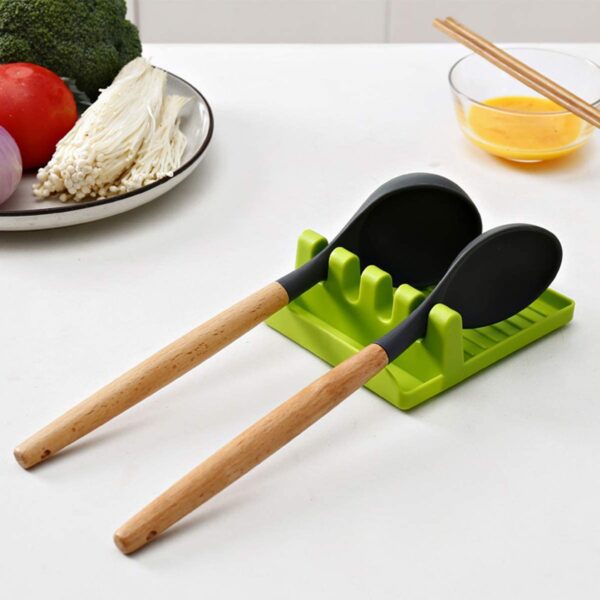 Multicolor Silicone Spatula Holder and Spoon Rest