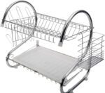 STAINLESS STEEL RECTANGLE DISH DRAINER RACK / BASKET WITH DRIP TRAY - Back View by Nari Haat, Indian ethnic wear, wom...
