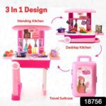 Kitchen Set Kids with Suitcase Role Play Cooking Toy for Girls & Boys (3+) - With Dupatta by Nari Haat, Indian ethnic...