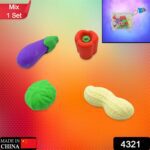 Mini Cute Vegetable & Fruit Erasers (4 Pc): Pencil Rubbers for Kids - With Dupatta by Nari Haat, Indian ethnic wear, ...