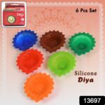 Silicone Diya for Diwali Attractive Design Colourful Diya Combo, Diwali (6 Pcs Set) - With Dupatta by Nari Haat, Indi...