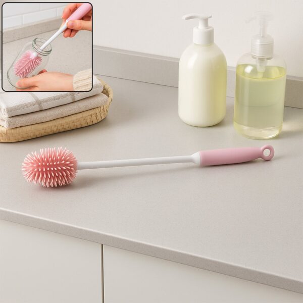 Silicone Bottle Brush Cleaner Brush for Hydro Flask/Vacuum Bottle for Water Bottle - Front View by Nari Haat, Indian ...