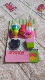 Mini Eraser Set for Kids (5 Pieces) - Fun Designs, Party Favors, School Prizes - Full Detail by Nari Haat, Indian eth...