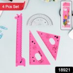 Cute Cartoon Giraffe Ruler / Scale Meter Ruler / Triangle Ruler (4 Pc Set) - With Dupatta by Nari Haat, Indian ethnic...