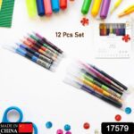 12 Color Rolling Ball Pens, Quick-Drying Ink 0.5 mm Extra Fine Point Roller ball Pens Straight Liquid Gel Ink Pens fo...