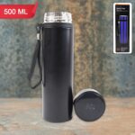 Double Wall Stainless Steel Water Bottle screen smart temperature display (500ml) - Front View by Nari Haat, Indian e...