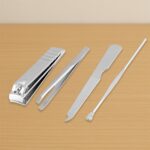 4-in-1 Nail Clipper Kit: Stainless Steel Tools, Manicure Set (Travel Case) - Front View by Nari Haat, Indian ethnic w...
