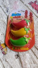 3D Fancy Colorful Chili Shape Erasers – Mini Novelty Eraser Set (3 Pc) - Fabric Detail by Nari Haat, Indian ethnic ...