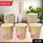 Disposable Paper Cups, Disposable Tea, Coffee Cups (24 Pcs Set / Mix Color & Design) - With Dupatta by Nari Haat, Ind...