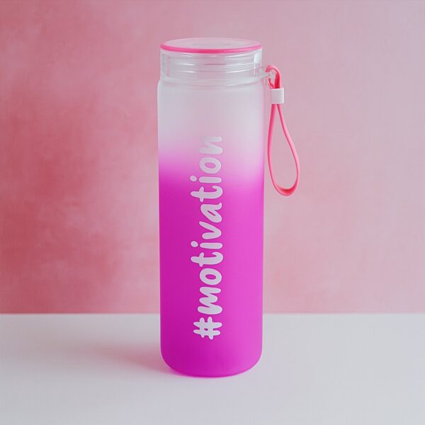 Colorful Motivational Glass Water Bottle 350ml