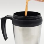 Stainless Steel Vacuum Glass Insulated Glass Coffee Cups, Tumbler (With Lid & Handle / 1 pc) - Back View by Nari Haat...