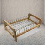 STAINLESS STEEL DRAIN BOWL STORAGE RACK HOLDER PLATE DISH CUTLERY CUP RACK WITH TRAY KITCHEN SHELF STAND - Front View...