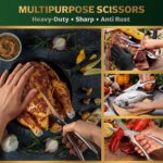 Heavy Duty Stainless Steel Poultry Shears, Premium Ultra Sharp Spring-Loaded Kitchen - Closeup Embroidery by Nari Haa...