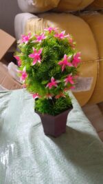 Wild Artificial Flower Plant with Cute Pot (1 Pc) - Neckline Detail by Nari Haat, Indian ethnic wear, women clothing,...