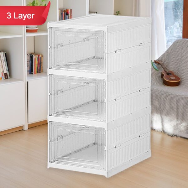 Stackable Multifunctional Storage, for Clothes Foldable Drawer Shelf Basket Utility Cart Rack Storage Organizer Cart ...