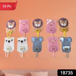Wall Mounted Cartoon Hooks Self Adhesive Hooks (10 Pcs Set) - With Dupatta by Nari Haat, Indian ethnic wear, women cl...