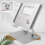 Tablet Stand Metal Alloy Adjustable Bracket, Ergonomic Foldable Metal Tablet Holder - Front View by Nari Haat, Indian...
