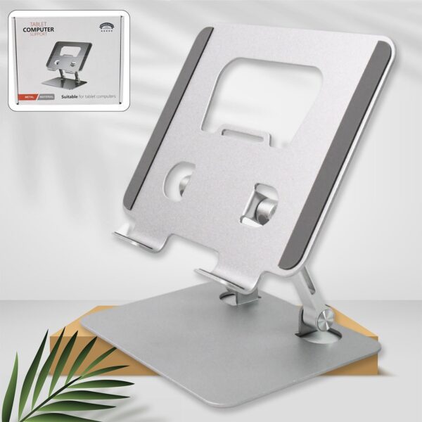 Tablet Stand Metal Alloy Adjustable Bracket, Ergonomic Foldable Metal Tablet Holder - Front View by Nari Haat, Indian...