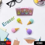Cone Eraser for Girls & Boys / Eraser for School B'Day Return Gift Party Doughnut Lollipop Ice Cream Theme Shape Eras...