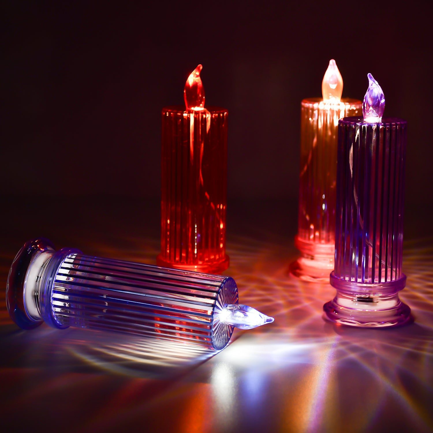 6image_94c342a3-0e77-4cea-a7db-610d690975c6.jpg Big Simple Candles for Home Decoration, Crystal Candle Lights, Diwali (Multicolor) - Front View by Nari Haat, Indian ...